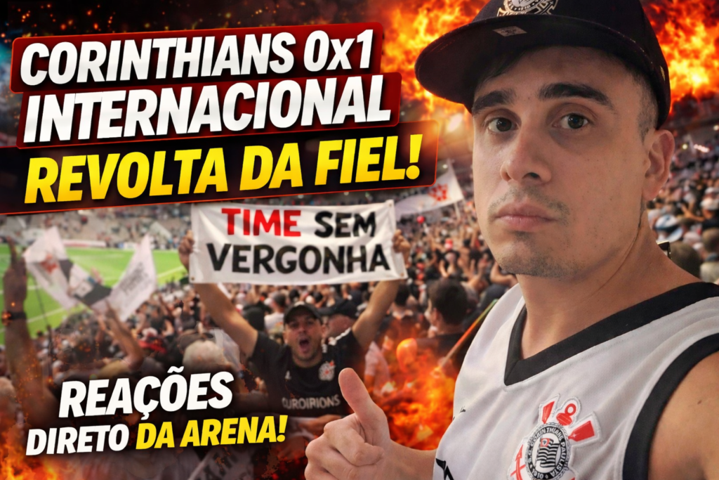 Torcida do Corinthians protesta na Neo Química Arena após derrota para o Internacional