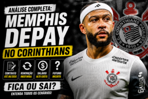 Memphis Depay durante jogo pelo Corinthians analisando sua situação no clube em 2026