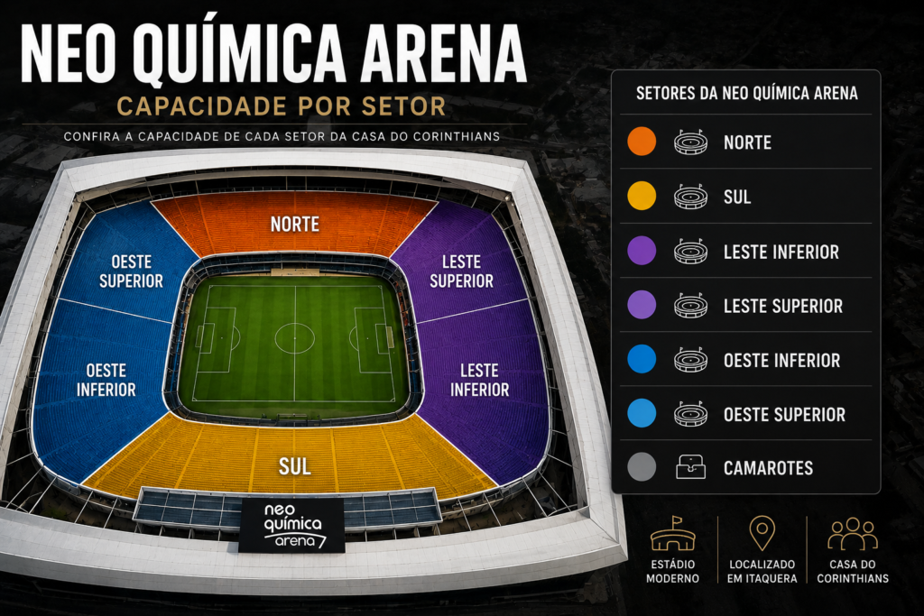 Capacidade da Neo Química Arena por setor do estádio do Corinthians