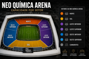 Capacidade da Neo Química Arena por setor do estádio do Corinthians